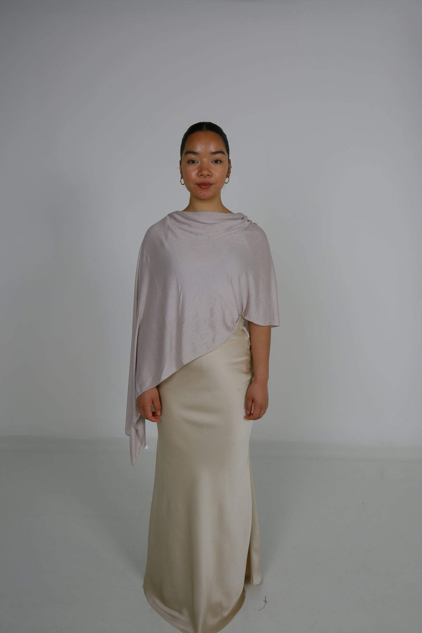 Beige Satin Skirt