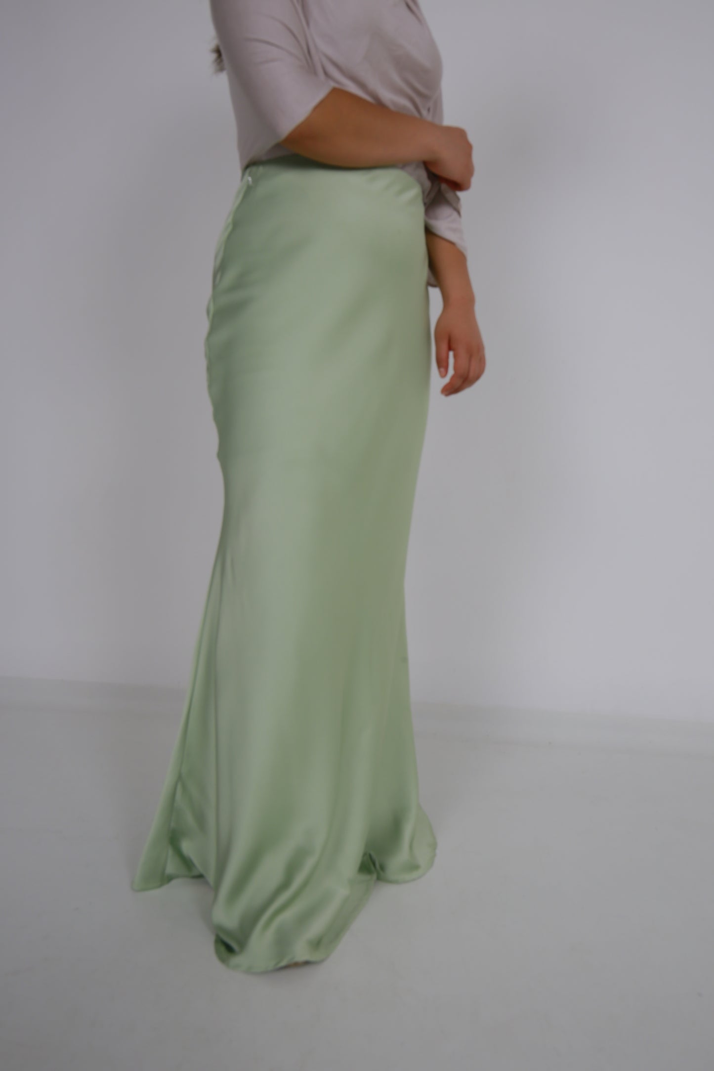 Green Satin Skirt