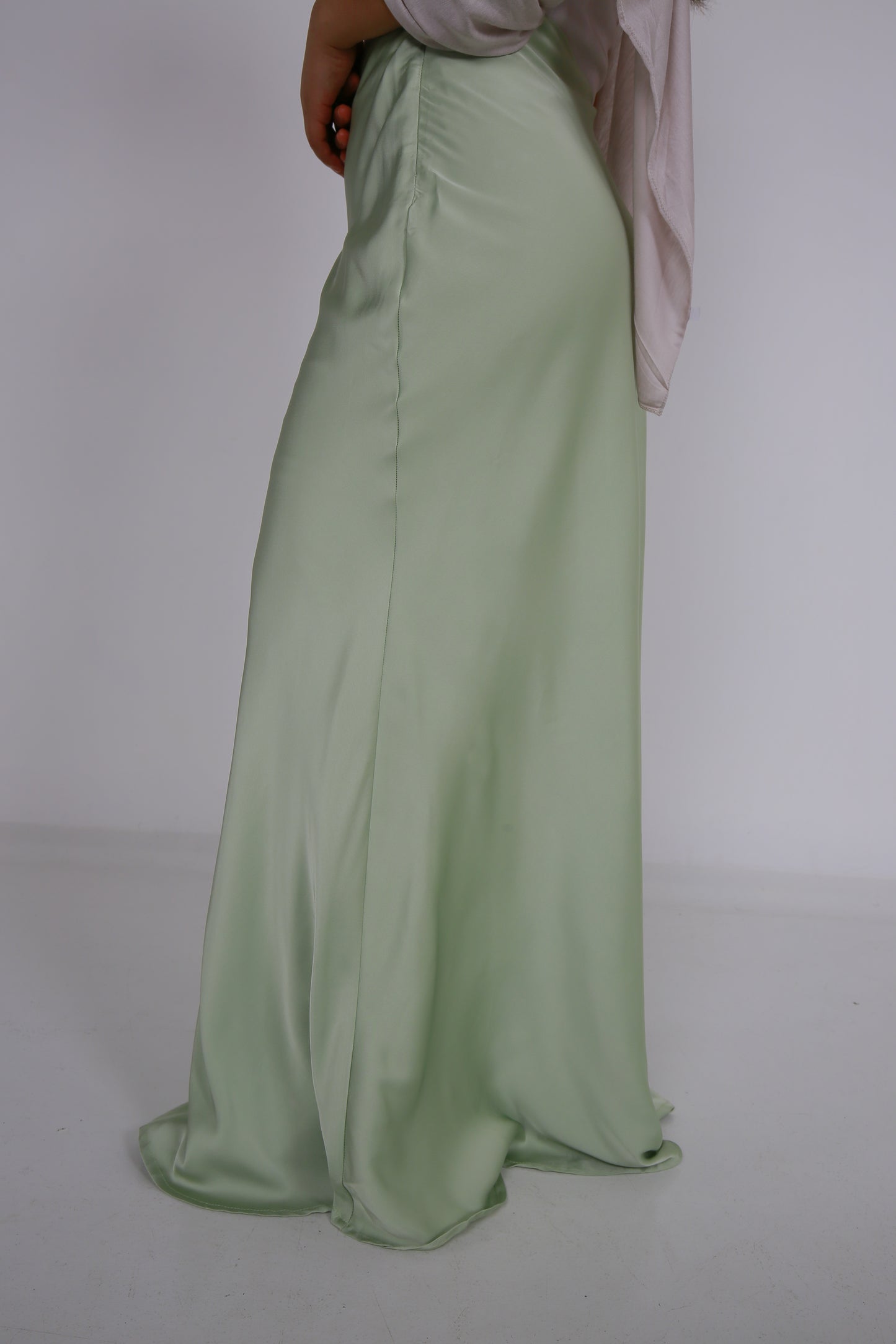 Green Satin Skirt