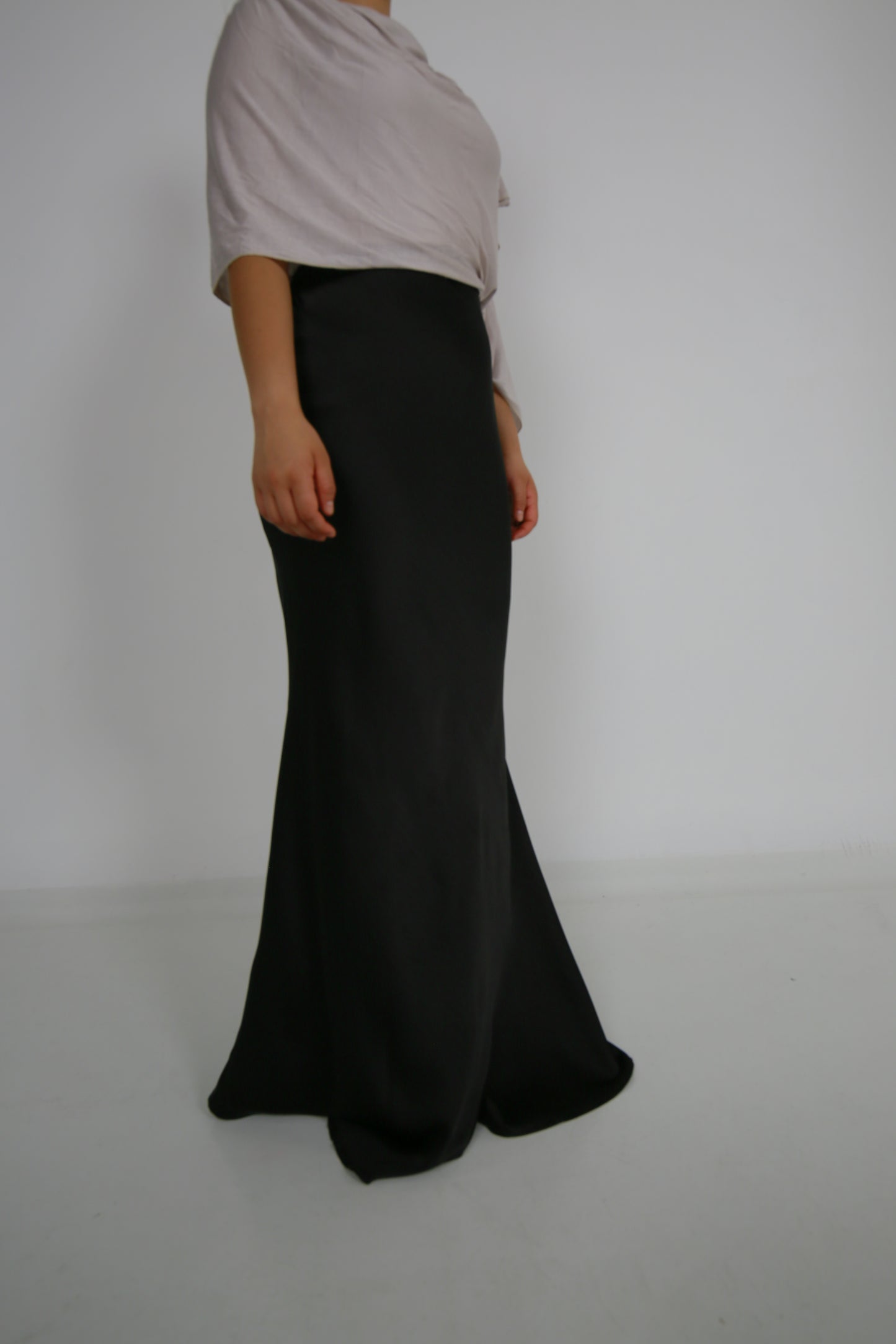Black Satin Skirt