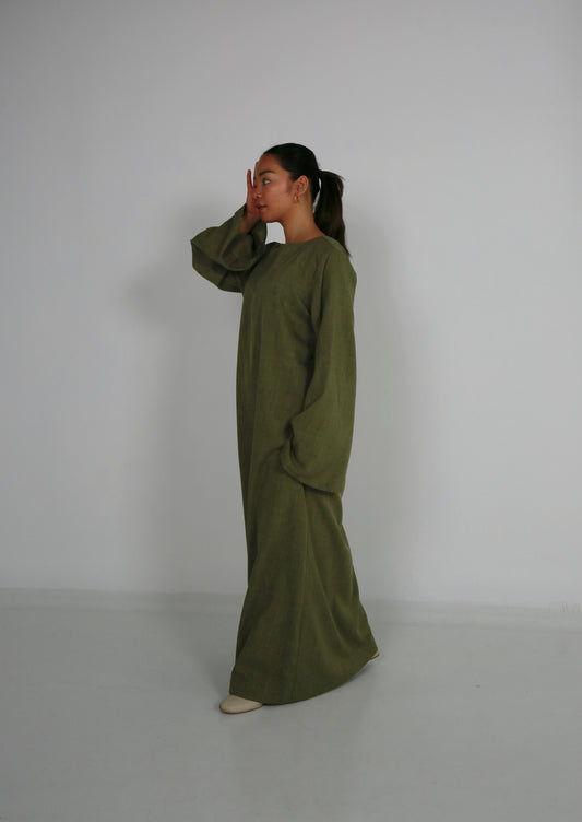 Green Linen Dress