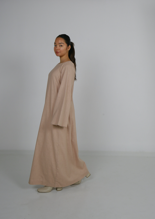 Nude Linen Dress